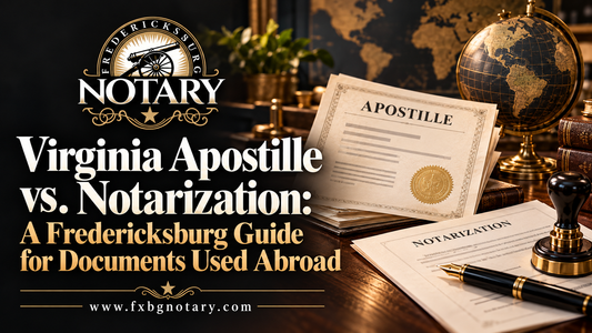 Virginia Apostille vs. Notarization: A Fredericksburg Guide for Documents Used Abroad