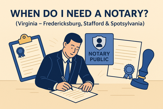 WHEN DO I NEED A NOTARY? (Virginia – Fredericksburg, Stafford & Spotsylvania)