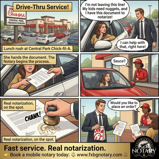FXBG Notary - The Chick-Fil-A Drive Thru Notarization 🐔